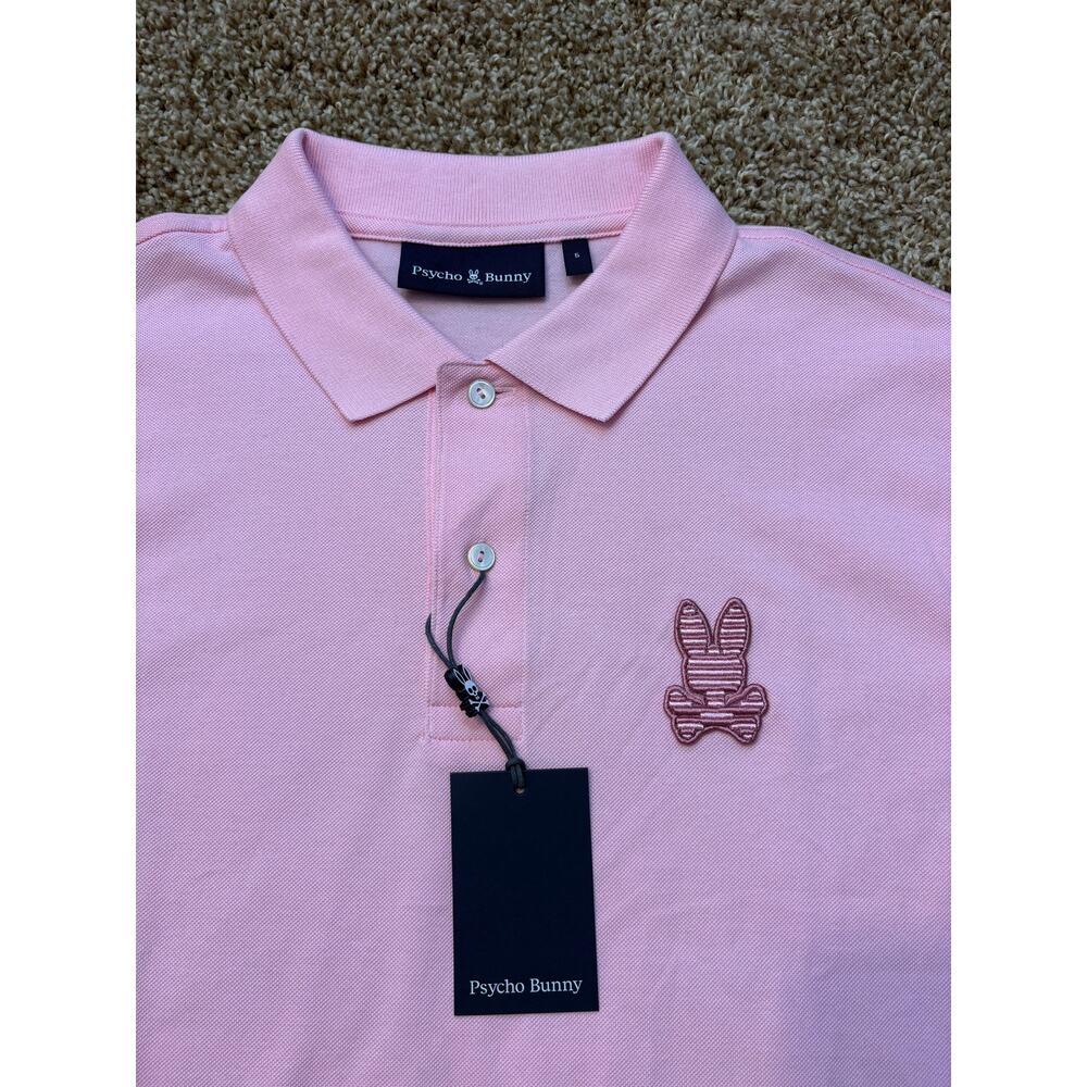 NWT Psycho Bunny Patrick Pink Romance Rose Preppy Polo Mens Size Medium 5